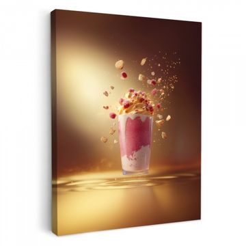 Tableau sur toile - Framboise - Smoothie - Boisson - Rose
