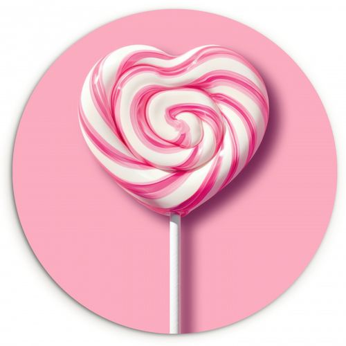Bonbons - Sucettes - Coeur - Rose