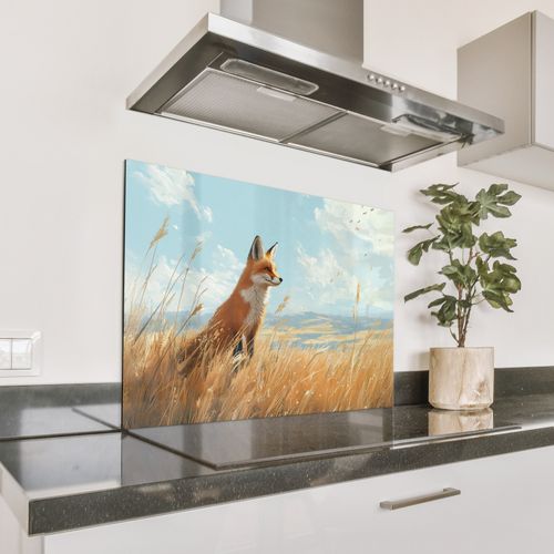 Renard - Herbe - Nuages - Orange