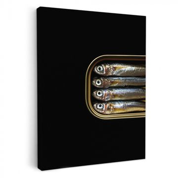 Tableau sur toile - Sardines - Boîte - Noir - Poisson