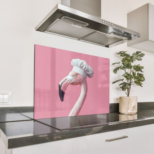 Fond de hotte - Flamant - Rose - Chapeau de cuisinier - Oiseau