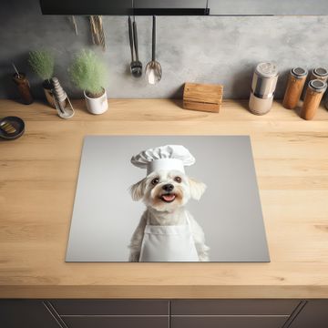 Protection plaque induction - Chien - Blanc - Cuisinier