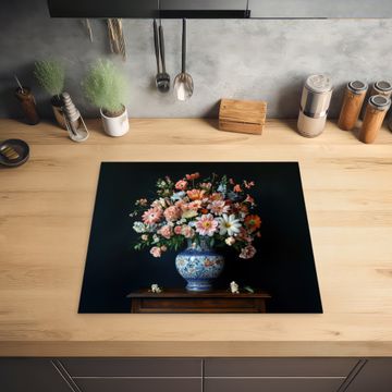 Protection plaque induction - Bois - Vase - Couleurs - Fleurs