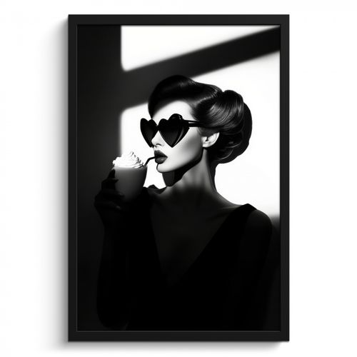 Cadre Photo - Femme - Noir - Coeur