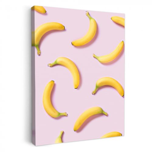 Tableau sur toile - Courbe jaune sur rose