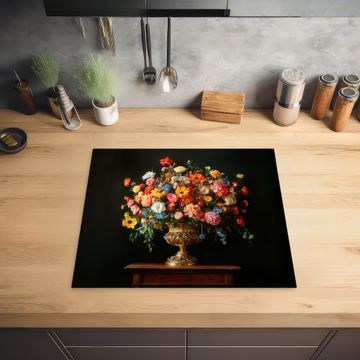 Protection plaque induction - Or - Fleurs - Couleurs - Vase
