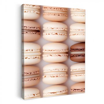 Tableau sur toile - Macarons - Beige - Marron