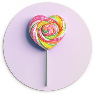 Tableau rond - Coeur - Sucette - Bonbons