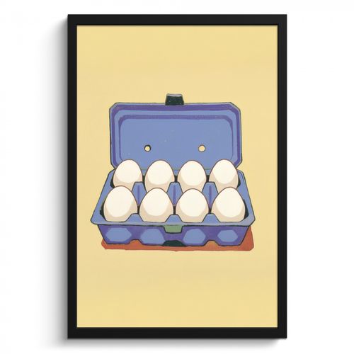 Cadre Photo - Oeufs - Boîte - Minimaliste - Bleu