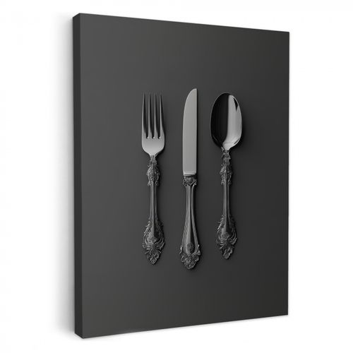 Tableau sur toile - Couverts - Noirs