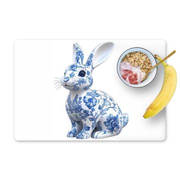 Sets de table - Bleu de Delft - Petit lapin - Blanc
