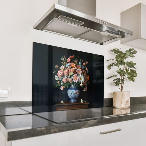 Fond de hotte - Bois - Vase - Couleurs - Fleurs