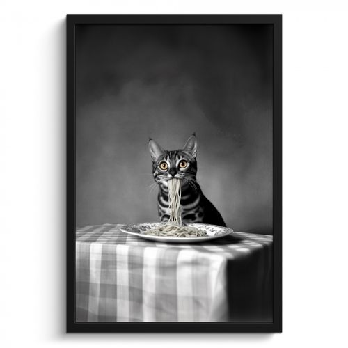 Cadre Photo - Bengal - Chat - Nappe - Noir - Blanc - Animal