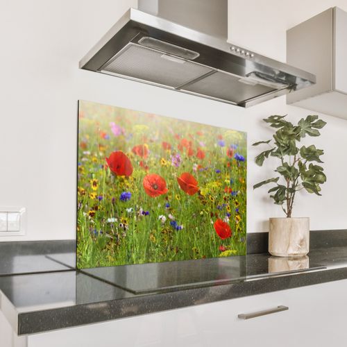 Fond de hotte - Champ fleuri dans les lueurs de l'été
