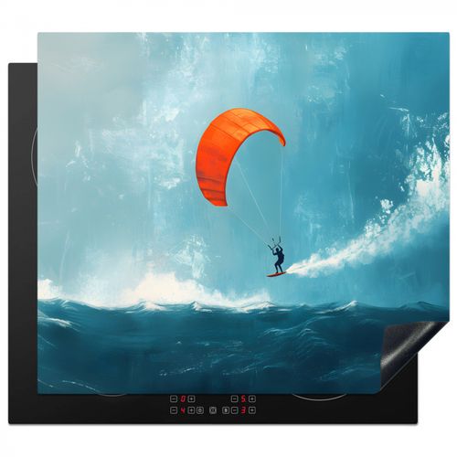 Protection plaque induction - Kitesurfer - Orange - Mer - Ciel