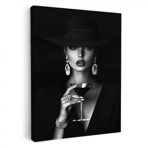 Tableau sur toile - Femme - Cocktail - Chic