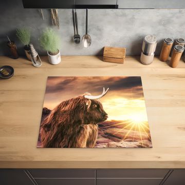 Protection plaque induction - Coucher de soleil sur les Highlands