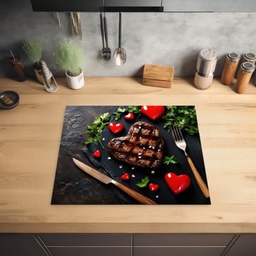 Protection plaque induction - Steak - Coeur - Couverts