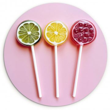 Tableau rond - Sucette - Bonbons - Agrumes