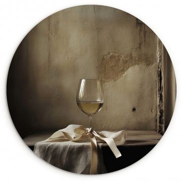Tableau rond - Noeud - Beige - Blanc - Vin