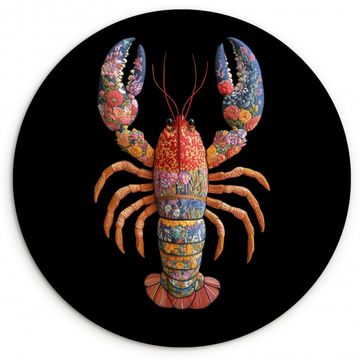 Tableau rond - Cancer - Broderie - Coloré - Fleurs