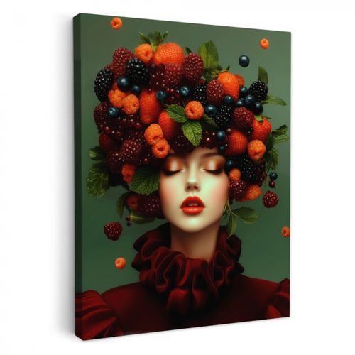 Tableau sur toile - Femelle - Fraises - Framboises - Mûres - Baies