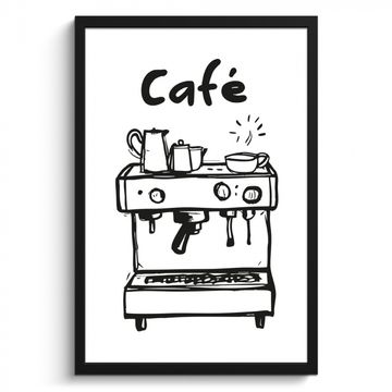 Cadre Photo - Illustration - Café - Machine à café - Tasses
