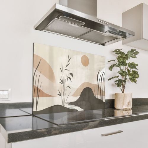 Fond de hotte - Japandi - Paysage - Beige