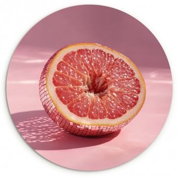 Tableau rond - Pamplemousse - Rose - Disco - Brillant