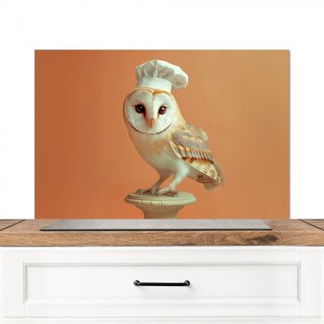 Fond de hotte - Chouette effraie - Toque - Orange - Oiseau