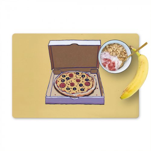 Sets de table - Pizza - Boîte - Salami - Illustration