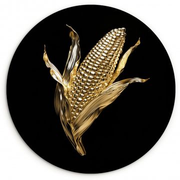 Tableau rond - Maïs - Aliments - Or - Noir