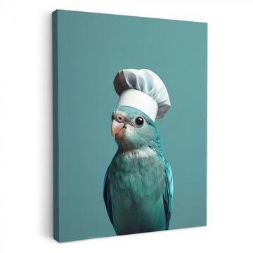 Tableau sur toile - Perruche - Oiseau - Toque - Mignon