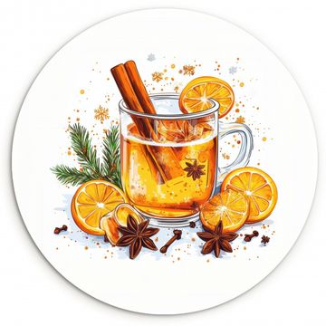 Tableau rond - Chaud - Thé - Orange - Cannelle