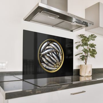 Fond de hotte - Sardines - Poisson - Rond - Noir