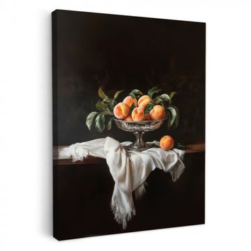 Tableau sur toile - Nature morte - Pêches - Vintage