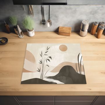 Protection plaque induction - Japandi - Paysage - Beige