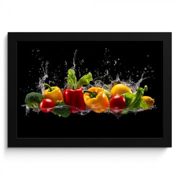 Cadre Photo - Piment doux - Eau - Légumes - Noir