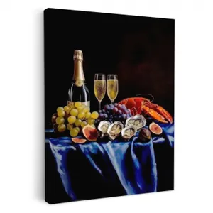 Tableau sur toile - Champagne - Luxe - Huîtres