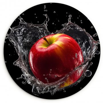 Tableau rond - Pomme - Rouge - Eau - Noir - Fruit