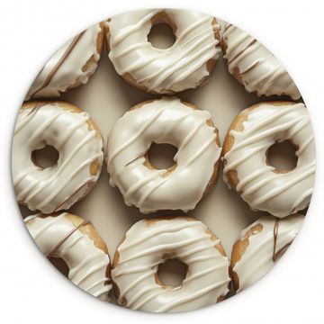 Tableau rond - Donuts - Chocolat - Blanc - Beige