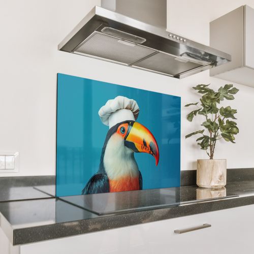 Fond de hotte - Toucan - Perroquet - Oiseau - Chapeau de cuisinier