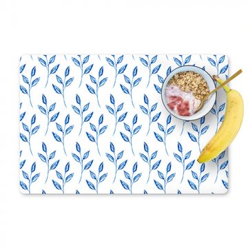 Sets de table - Feuilles bleues dansantes