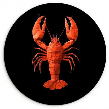 Tableau rond - Homard - Papier - Papier origami - Rouge