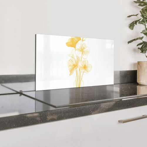 Dessin au trait - Fleurs - Jaune - Vase