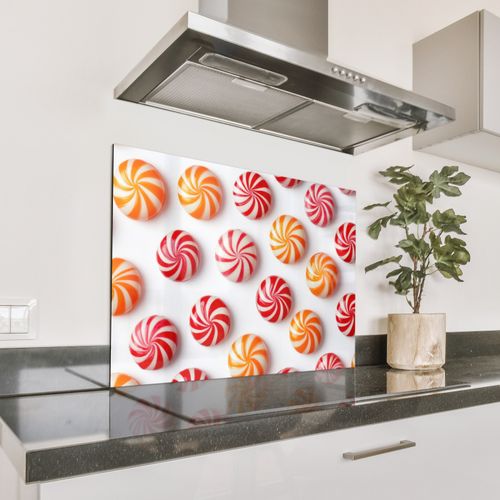 Fond de hotte - Bonbons - Motif - Rouge - Orange