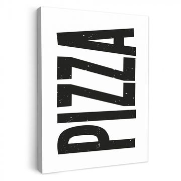 Tableau sur toile - Pizza - Japandi - Décoration - Vintage
