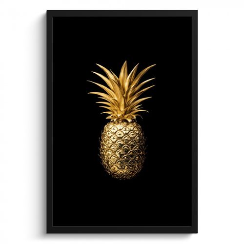 Cadre Photo - Ananas - Noir - Or - Luxe