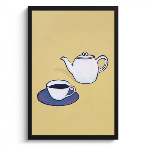 Cadre Photo - Théière - Tasse - Beige - Illustration