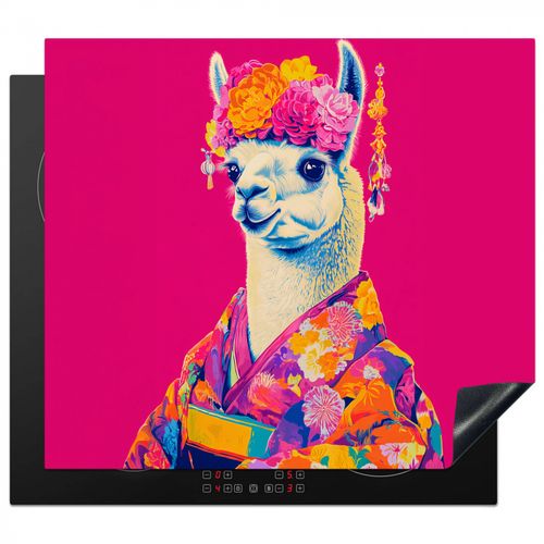 Lama - Kimono - Couronne de fleurs - Rose vif